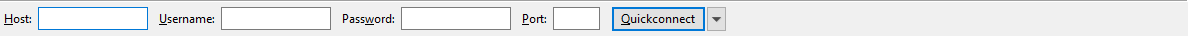 Filezilla Host, User, Password, Port bar.